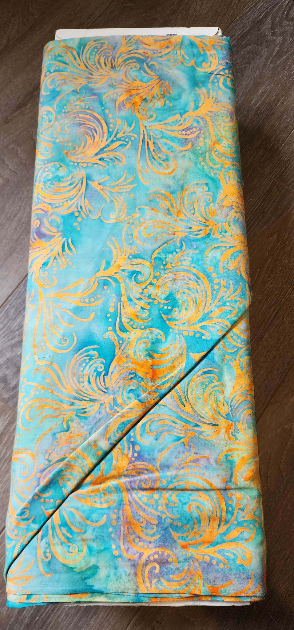 Orange swirl Batik Fabric