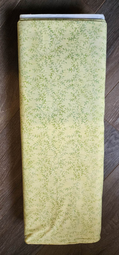 Light green vine Batik Fabric