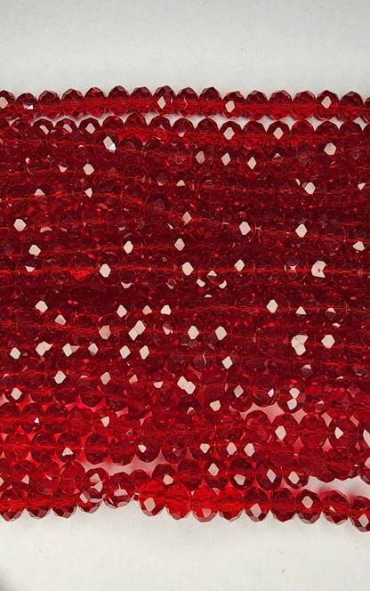 Dark red strand of glass beads